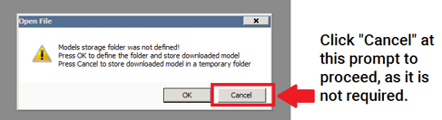 Step 3. Click Cancel once OrthoCAD is Open
